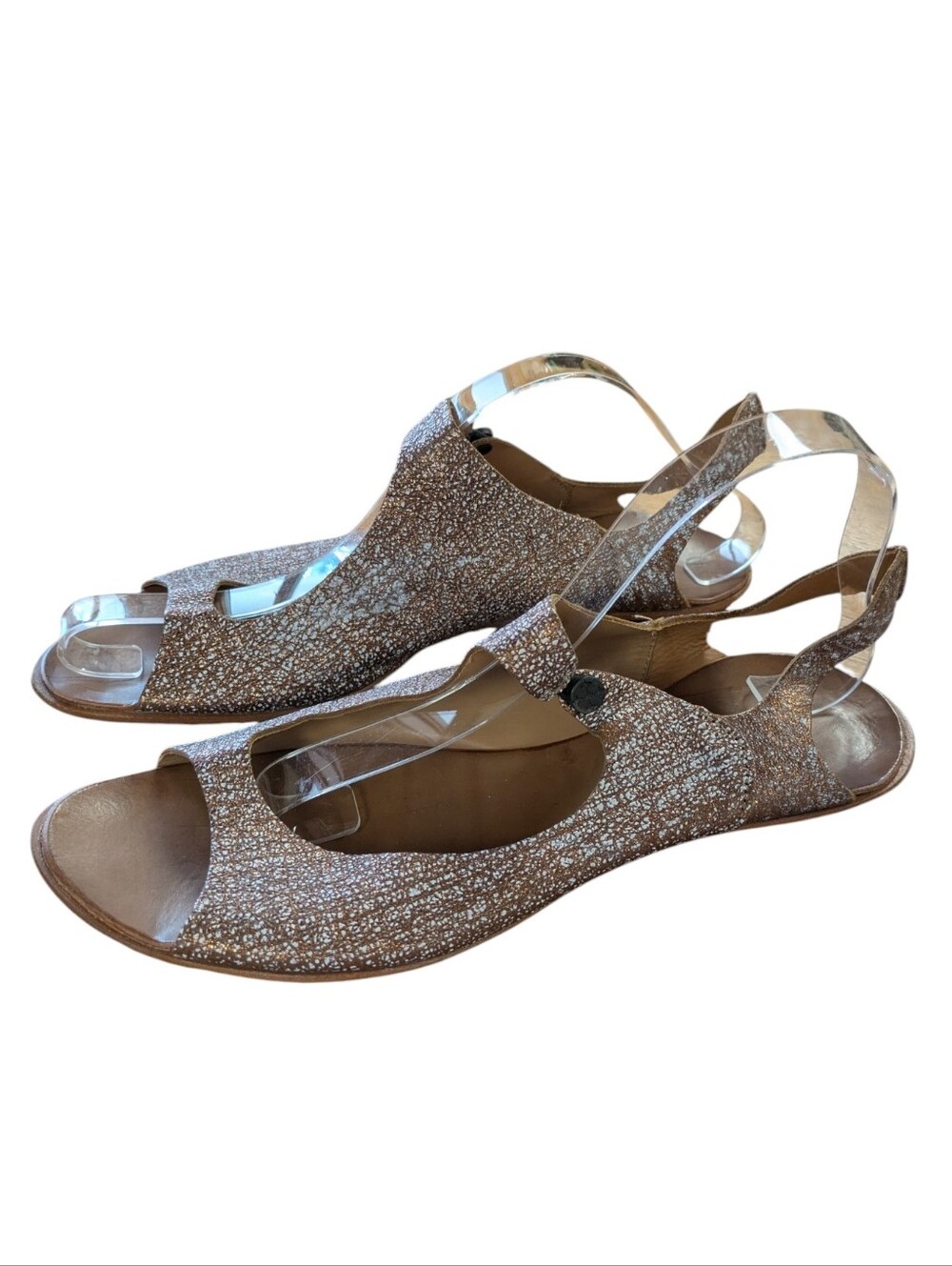 CYDWOQ Vintage Bronze Flat Slingback Sandals Size 41 - Picture 11 of 13